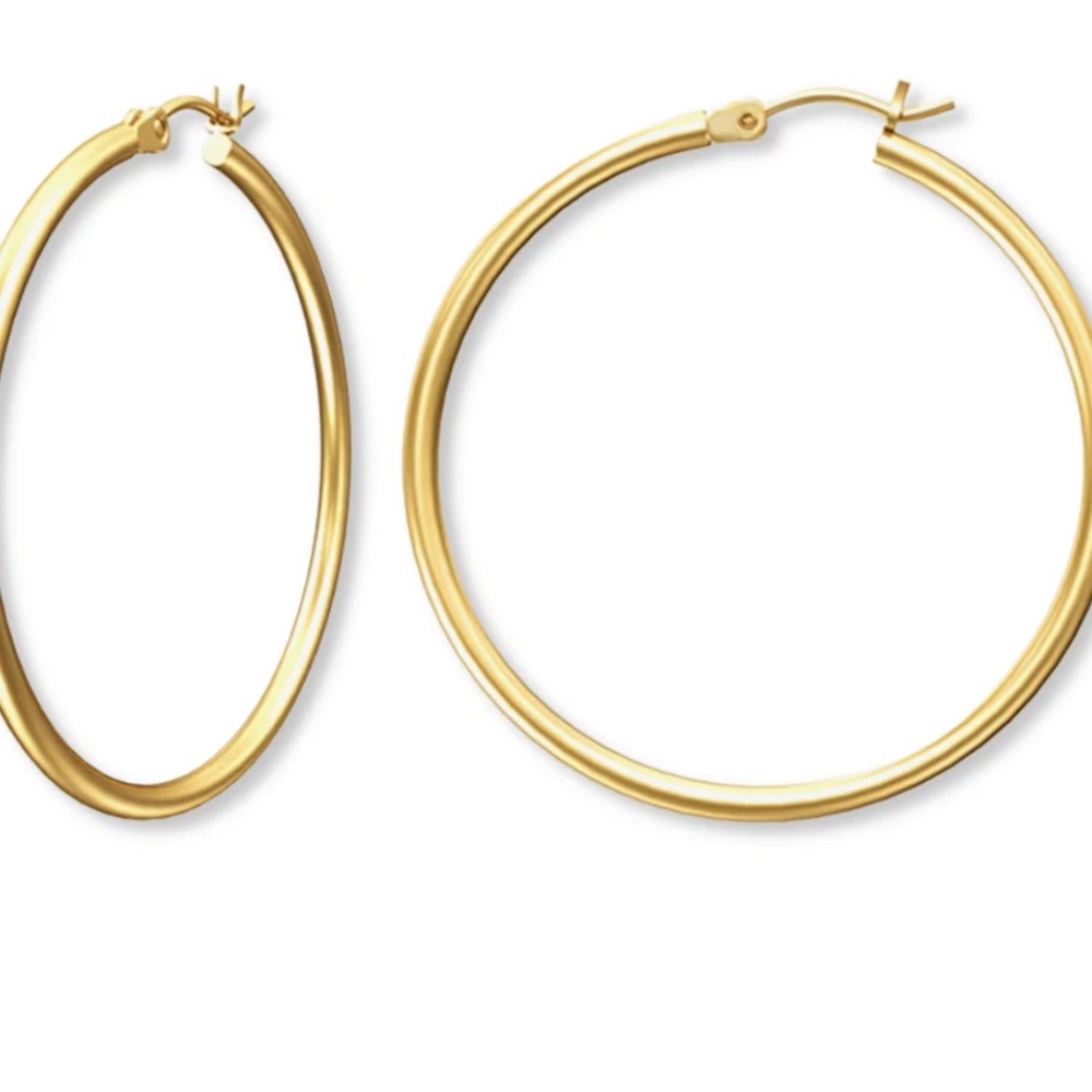 18k gold filled stainless steel non tarnish  55mm hoops